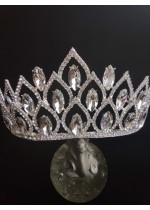 Стилна сватбена корона с кристали модел Queen of the Oasis